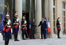 Состоялась встреча президентов Азербайджана и Франции (ФОТО)