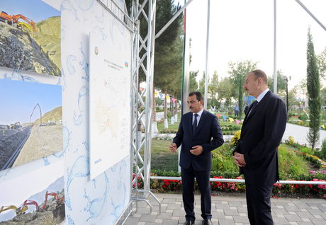 Президент Азербайджана ознакомился с ходом работ по строительству водопровода Кюллюлю-Зардаб (ФОТО)