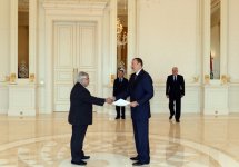 President Ilham Aliyev receives credentials of incoming Egyptian, Lithuanian and Iranian ambassadors (PHOTO)