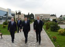 Ильхам Алиев находится с визитом в Саатлинском районе (ФОТО)