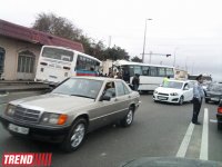 В Сабунчинском районе Баку столкнулись два автобуса, есть пострадавшие (версия 2) (ФОТО) (ВИДЕО)
