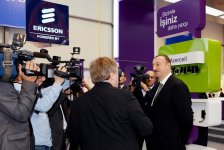 Президент Азербайджана и его супруга принимают участие в открытии выставки Bakutel-2012 (ФОТО)