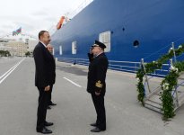 Президент Азербайджана принял участие в церемонии ввода в эксплуатацию паромов "Балакен" и "Барда" (ФОТО)