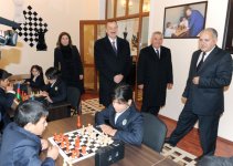 Президент Ильхам Алиев принял участие в открытии Горадизской шахматной школы после реконструкции (ФОТО)
