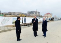 Президент Азербайджана ознакомился с ходом строительства в комплексе мечети в Бинагадинском районе Баку (ФОТО)