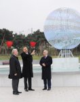 Президент Азербайджана ознакомился с условиями, созданными в новом парке в Хатаинском районе Баку (ФОТО)