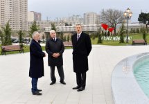 Президент Азербайджана ознакомился с условиями, созданными в новом парке в Хатаинском районе Баку (ФОТО)