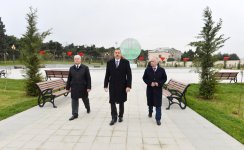 Президент Азербайджана ознакомился с условиями, созданными в новом парке в Хатаинском районе Баку (ФОТО)