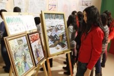 В Товузе прошла выставка-конкурс "Ходжалы глазами детей" (фото)
