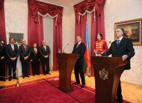 Президенты Азербайджана и Черногории выступили с заявлениями для печати (ФОТО)