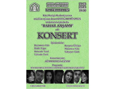 В "Капелльхаусе" состоится концерт "Bahar axşamı"