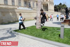 Знаменитый паркурист из Великобритании Райан Дойл дал мастер-класс в Баку (фотосессия)