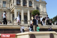 Знаменитый паркурист из Великобритании Райан Дойл дал мастер-класс в Баку (фотосессия)