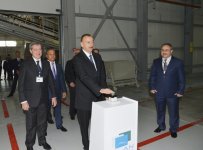 Президент Азербайджана принял участие в открытии завода по производству керамических плит в Гаджигабуле (ФОТО)