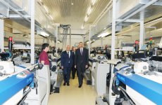 Президент Азербайджана принял участие в открытии текстильного парка Gilan в Сумгайыте (ФОТО)