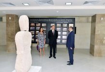 Президент Азербайджана и его супруга приняли участие в открытии нового корпуса Национального музея искусств (ФОТО)