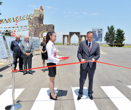 Президент Азербайджана принял участие в открытии реконструированной автодороги  Товуз – Говлар - Агбашлар (ФОТО)