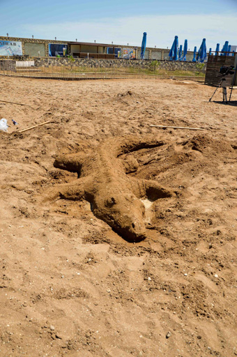 Скульптуры из песка и граффити на берегу Каспийского моря в Баку  (фотосессия)