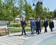 Президент Азербайджана прибыл с визитом в Кюрдамирский район (ФОТО)