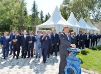 Президент Азербайджана принял участие в церемонии подачи питьевой воды в Кюрдамир (ФОТО)