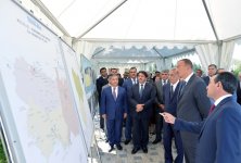 Президент Азербайджана принял участие в церемонии подачи питьевой воды в Кюрдамир (ФОТО)
