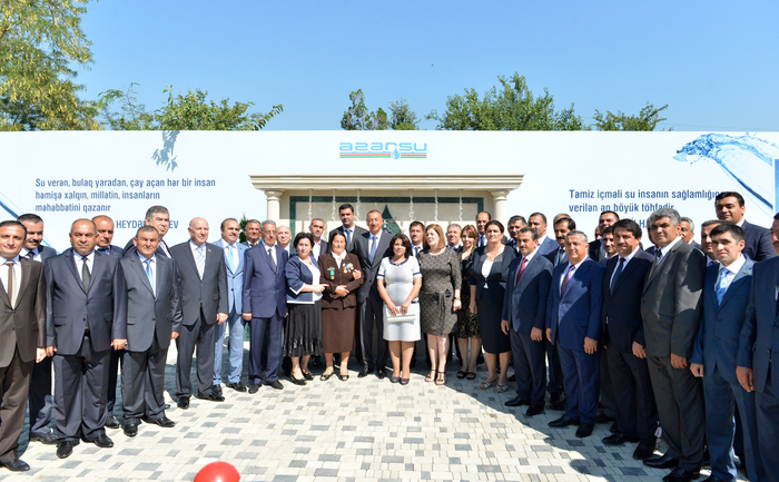 Президент Азербайджана принял участие в церемонии подачи питьевой воды в Кюрдамир (ФОТО)
