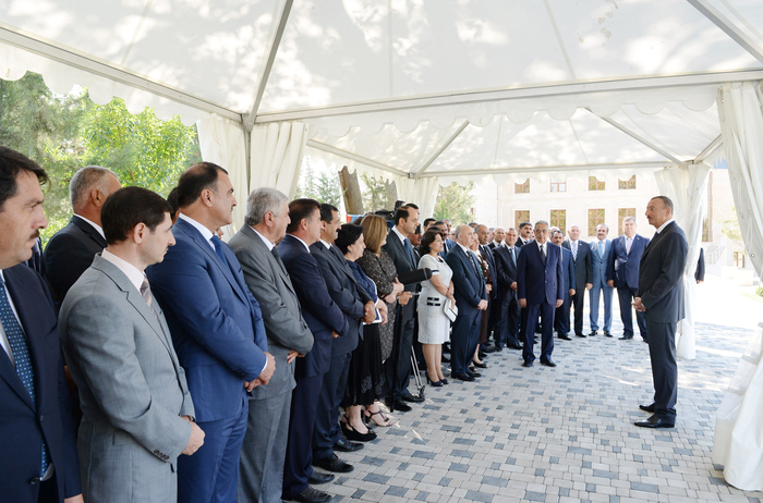 Президент Азербайджана принял участие в церемонии подачи питьевой воды в Кюрдамир (ФОТО)