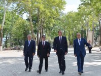 Президент Азербайджана прибыл с визитом в Исмаиллинский район (ФОТО)