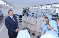 President Ilham Aliyev opens sewing factory in Ismayilli (PHOTO)