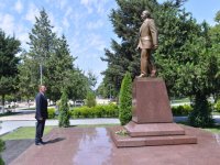 Президент Азербайджана прибыл с визитом в Габалинский район (ФОТО)