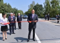 President Ilham Aliyev opens Gabala-Oghuz stretch of Garamaryam-Ismayili-Shaki highway (PHOTO)