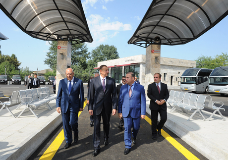 Президент Азербайджана принял участие в открытии автовокзала в Исмаиллы (ФОТО)