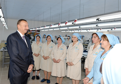 President Ilham Aliyev opens sewing factory in Ismayilli (PHOTO)