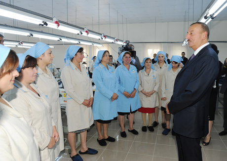 President Ilham Aliyev opens sewing factory in Ismayilli (PHOTO)