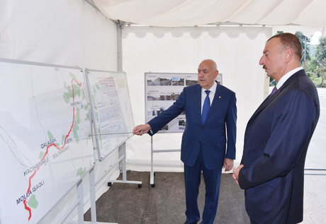 Президент Азербайджана принял участие в открытии автодороги в Исмаиллинском районе (ФОТО)