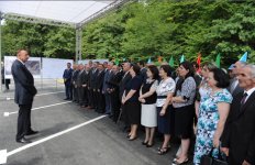 Президент Азербайджана Ильхам Алиев принял участие в церемонии подачи питьевой воды в город Огуз (ФОТО)