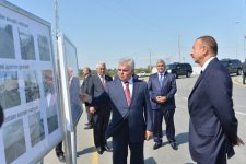 Президент Азербайджана принял участие в открытии участка автодороги Гаджигабул-Бахрамтепе (ФОТО)