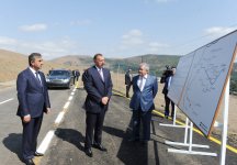 Президент Ильхам Алиев принял участие в открытии 20-километрового участка автодороги Ярдымлы-Деман-Арвана (ФОТО)