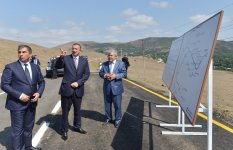 Президент Ильхам Алиев принял участие в открытии 20-километрового участка автодороги Ярдымлы-Деман-Арвана (ФОТО)