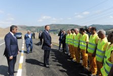 Президент Ильхам Алиев принял участие в открытии 20-километрового участка автодороги Ярдымлы-Деман-Арвана (ФОТО)