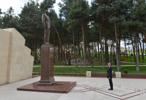 Azerbaijani President Ilham Aliyev arrives in Gadabay District (PHOTO)