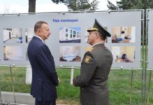 Ильхам Алиев ознакомился с работами по благоустройству, проводимыми в военном городке Шамкирского военного соединения (ФОТО)