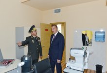 Ильхам Алиев ознакомился с работами по благоустройству, проводимыми в военном городке Шамкирского военного соединения (ФОТО)