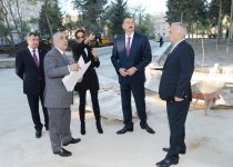 Президент Азербайджана и его супруга ознакомились с работами, проводимыми в  парке Деде Горгуд в Баку (ФОТО)