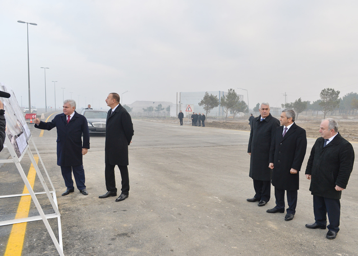 Президент Азербайджана принял участие в открытии автодороги Забрат-Кюрдаханы-Пиршаги после реконструкции (ФОТО)