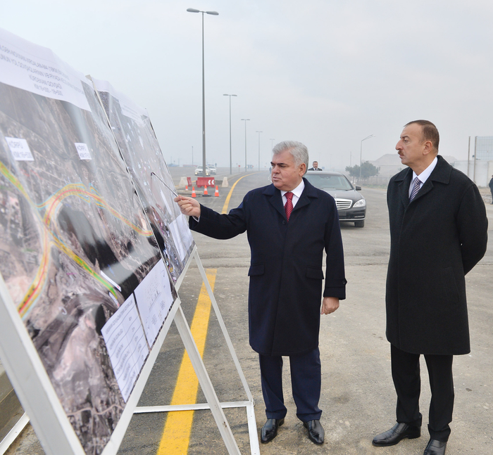 Президент Азербайджана принял участие в открытии автодороги Забрат-Кюрдаханы-Пиршаги после реконструкции (ФОТО)