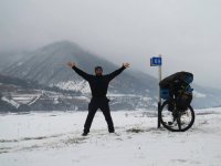 Рамиль Зиядов доехал до Пятигорска в условиях тумана и холода - мировое турне "Во имя Азербайджана" (ФОТО)