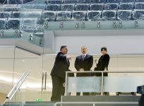 Президент Ильхам Алиев и его супруга ознакомились с ходом строительных работ на Национальной гимнастической арене в Баку (ФОТО)