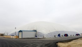 Президент Ильхам Алиев и его супруга ознакомились с ходом строительных работ на Национальной гимнастической арене в Баку (ФОТО)