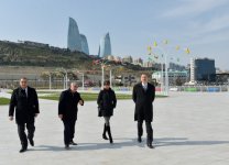 Президент Азербайджана и его супруга приняли участие в открытии в Баку современного аттракциона-панорамы (ФОТО)